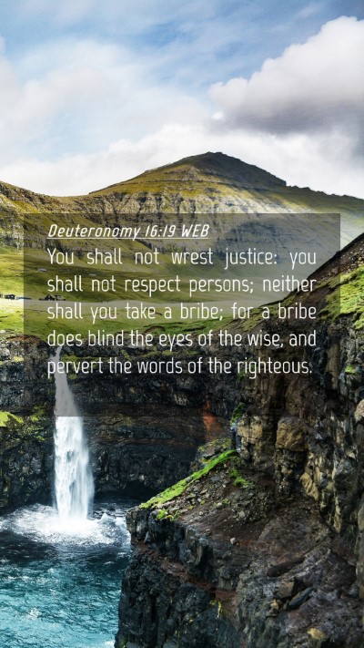 Picture 04 - Deuteronomy 16:19 WEB Mobile Phone Wallpaper - You shall not wrest justice: you shall not - Mobile Bible Verse Wallpaper