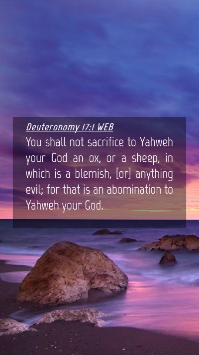 Picture 04 - Deuteronomy 17:1 WEB Mobile Phone Wallpaper - You shall not sacrifice to Yahweh your God an ox, - Mobile Bible Verse Wallpaper