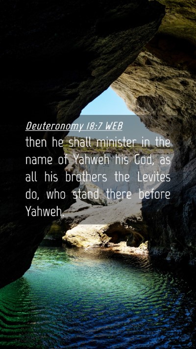 Picture 04 - Deuteronomy 18:7 WEB Mobile Phone Wallpaper - then he shall minister in the name of Yahweh his - Mobile Bible Verse Wallpaper