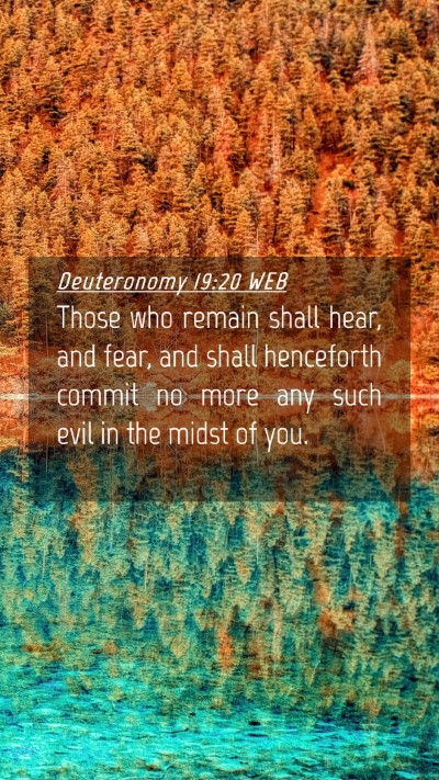 Picture 04 - Deuteronomy 19:20 WEB Mobile Phone Wallpaper - Those who remain shall hear, and fear, and shall - Mobile Bible Verse Wallpaper