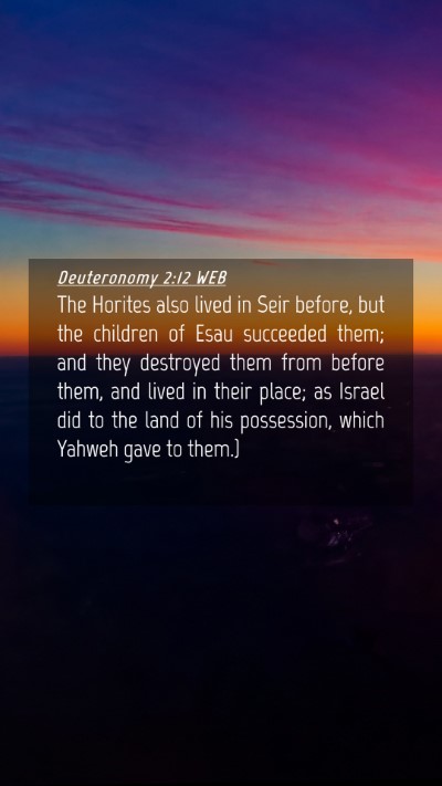 Picture 04 - Deuteronomy 2:12 WEB Mobile Phone Wallpaper - The Horites also lived in Seir before, but the - Mobile Bible Verse Wallpaper