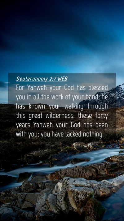 Picture 04 - Deuteronomy 2:7 WEB Mobile Phone Wallpaper - For Yahweh your God has blessed you in all the - Mobile Bible Verse Wallpaper