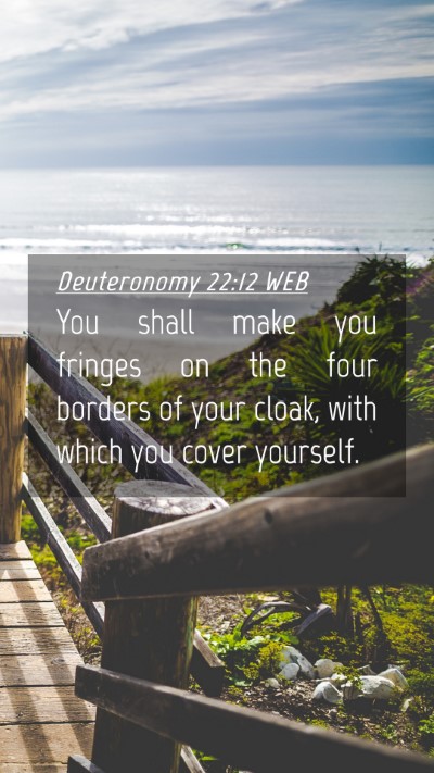 Picture 04 - Deuteronomy 22:12 WEB Mobile Phone Wallpaper - You shall make you fringes on the four borders of - Mobile Bible Verse Wallpaper