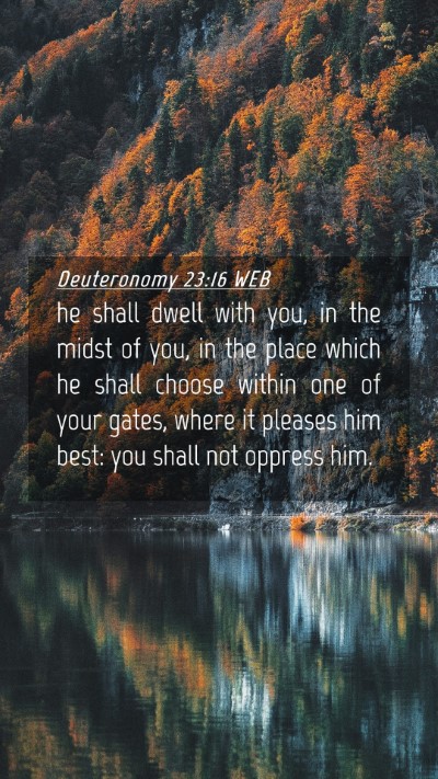 Picture 04 - Deuteronomy 23:16 WEB Mobile Phone Wallpaper - he shall dwell with you, in the midst of you, in - Mobile Bible Verse Wallpaper