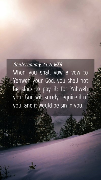 Picture 04 - Deuteronomy 23:21 WEB Mobile Phone Wallpaper - When you shall vow a vow to Yahweh your God, you - Mobile Bible Verse Wallpaper
