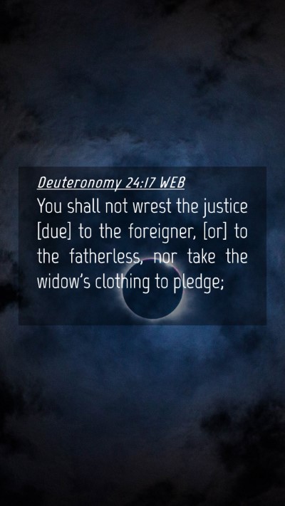 Picture 04 - Deuteronomy 24:17 WEB Mobile Phone Wallpaper - You shall not wrest the justice [due] to the - Mobile Bible Verse Wallpaper
