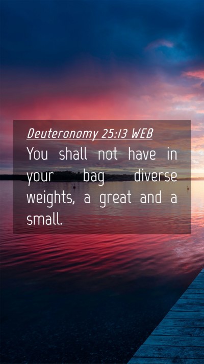 Picture 04 - Deuteronomy 25:13 WEB Mobile Phone Wallpaper - You shall not have in your bag diverse weights, a - Mobile Bible Verse Wallpaper