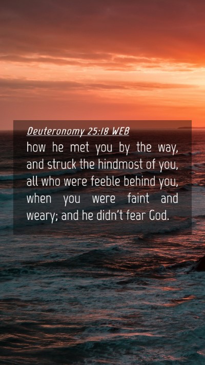 Picture 04 - Deuteronomy 25:18 WEB Mobile Phone Wallpaper - how he met you by the way, and struck the - Mobile Bible Verse Wallpaper