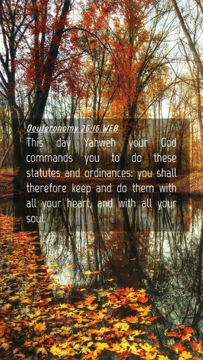 Picture 04 - Deuteronomy 26:16 WEB Mobile Phone Wallpaper - This day Yahweh your God commands you to do these - Mobile Bible Verse Wallpaper