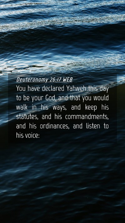 Picture 04 - Deuteronomy 26:17 WEB Mobile Phone Wallpaper - You have declared Yahweh this day to be your God, - Mobile Bible Verse Wallpaper