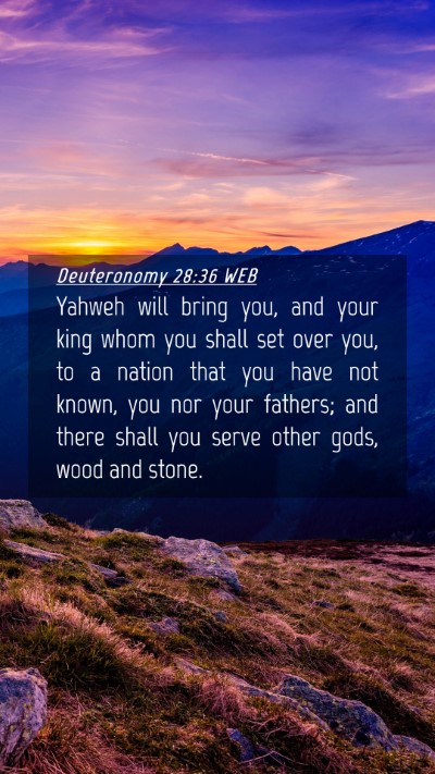 Picture 04 - Deuteronomy 28:36 WEB Mobile Phone Wallpaper - Yahweh will bring you, and your king whom you - Mobile Bible Verse Wallpaper
