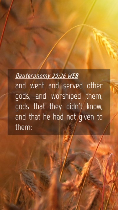Picture 04 - Deuteronomy 29:26 WEB Mobile Phone Wallpaper - and went and served other gods, and worshiped - Mobile Bible Verse Wallpaper