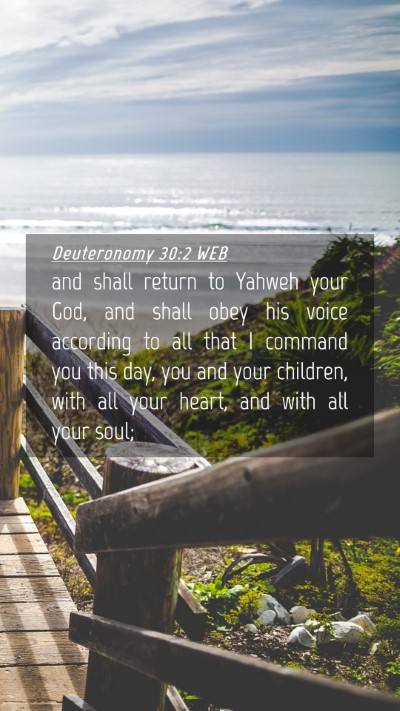 Picture 04 - Deuteronomy 30:2 WEB Mobile Phone Wallpaper - and shall return to Yahweh your God, and shall - Mobile Bible Verse Wallpaper
