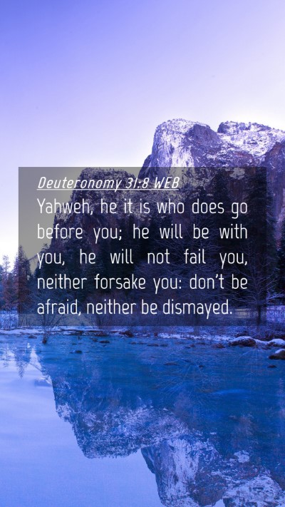 Picture 04 - Deuteronomy 31:8 WEB Mobile Phone Wallpaper - Yahweh, he it is who does go before you; he will - Mobile Bible Verse Wallpaper