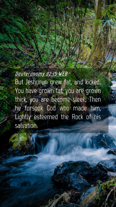 Picture 04 - Deuteronomy 32:15 WEB Mobile Phone Wallpaper - But Jeshurun grew fat, and kicked: You have grown - Mobile Bible Verse Wallpaper