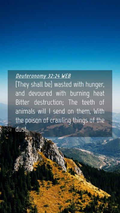 Picture 04 - Deuteronomy 32:24 WEB Mobile Phone Wallpaper - [They shall be] wasted with hunger, and devoured - Mobile Bible Verse Wallpaper