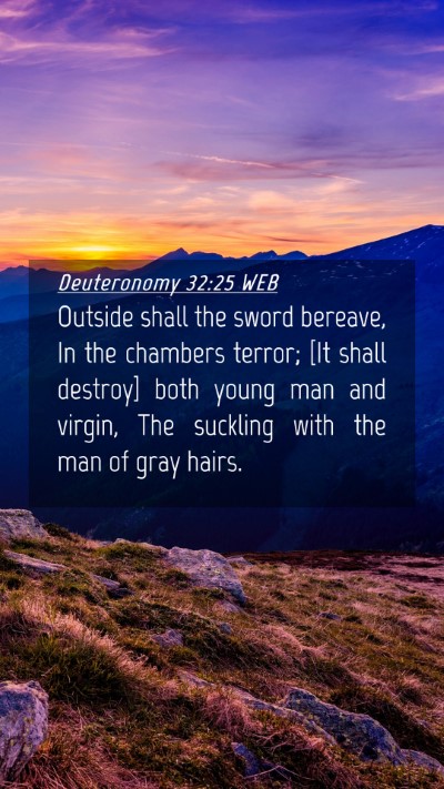Picture 04 - Deuteronomy 32:25 WEB Mobile Phone Wallpaper - Outside shall the sword bereave, In the chambers - Mobile Bible Verse Wallpaper