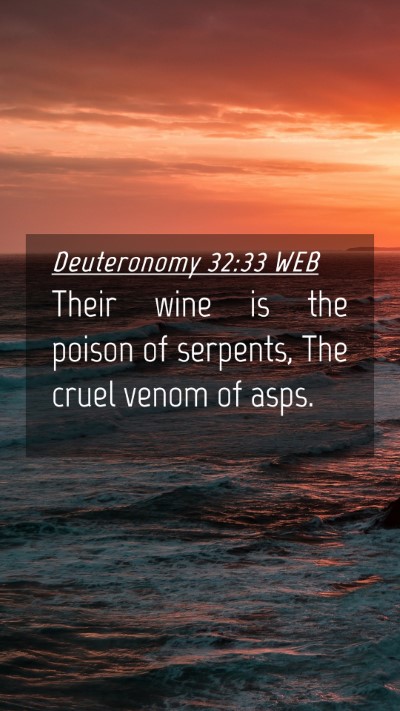 Picture 04 - Deuteronomy 32:33 WEB Mobile Phone Wallpaper - Their wine is the poison of serpents, The cruel - Mobile Bible Verse Wallpaper