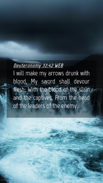 Picture 04 - Deuteronomy 32:42 WEB Mobile Phone Wallpaper - I will make my arrows drunk with blood, My sword - Mobile Bible Verse Wallpaper