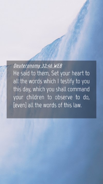 Picture 04 - Deuteronomy 32:46 WEB Mobile Phone Wallpaper - He said to them, Set your heart to all the words - Mobile Bible Verse Wallpaper