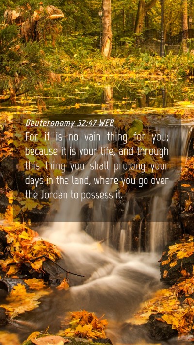 Picture 04 - Deuteronomy 32:47 WEB Mobile Phone Wallpaper - For it is no vain thing for you; because it is - Mobile Bible Verse Wallpaper