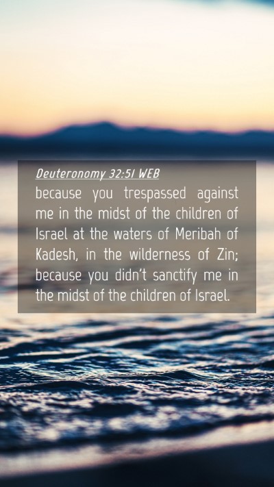 Picture 04 - Deuteronomy 32:51 WEB Mobile Phone Wallpaper - because you trespassed against me in the midst of - Mobile Bible Verse Wallpaper