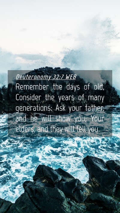 Picture 04 - Deuteronomy 32:7 WEB Mobile Phone Wallpaper - Remember the days of old, Consider the years of - Mobile Bible Verse Wallpaper
