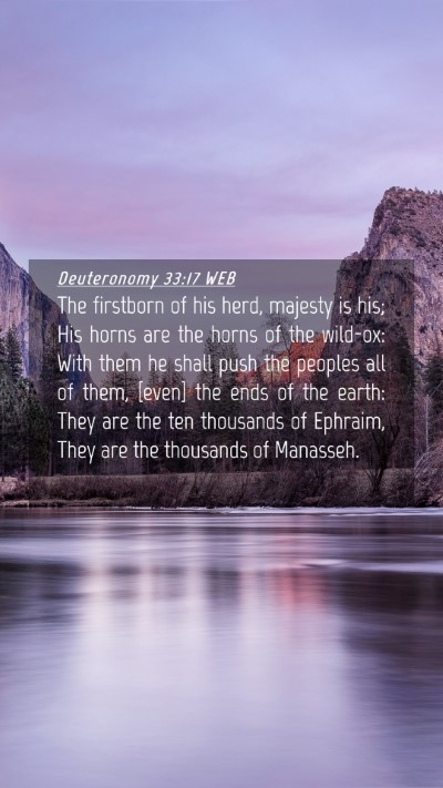 Picture 04 - Deuteronomy 33:17 WEB Mobile Phone Wallpaper - The firstborn of his herd, majesty is his; His - Mobile Bible Verse Wallpaper