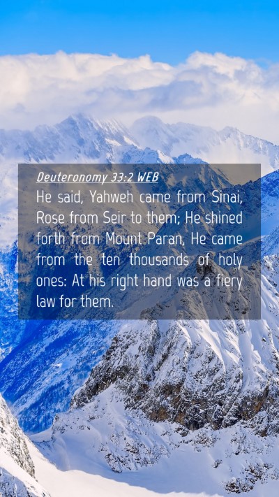 Picture 04 - Deuteronomy 33:2 WEB Mobile Phone Wallpaper - He said, Yahweh came from Sinai, Rose from Seir - Mobile Bible Verse Wallpaper
