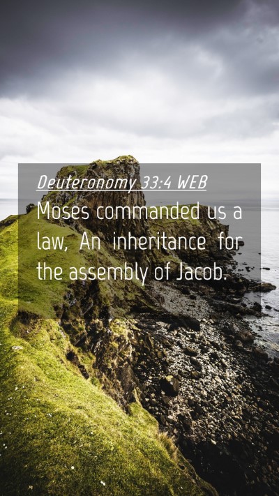 Picture 04 - Deuteronomy 33:4 WEB Mobile Phone Wallpaper - Moses commanded us a law, An inheritance for the - Mobile Bible Verse Wallpaper