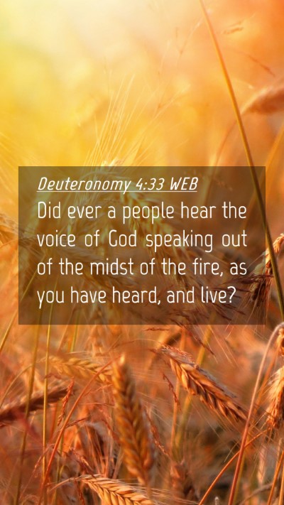 Picture 04 - Deuteronomy 4:33 WEB Mobile Phone Wallpaper - Did ever a people hear the voice of God speaking - Mobile Bible Verse Wallpaper