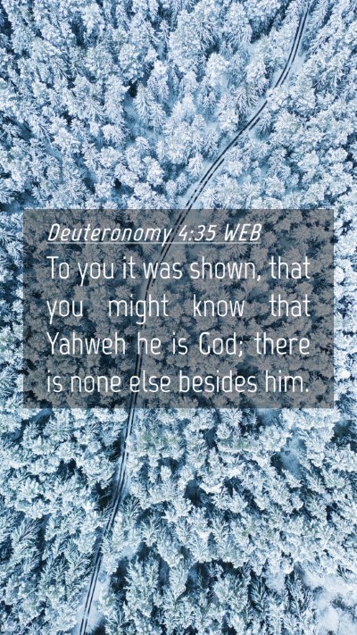 Picture 04 - Deuteronomy 4:35 WEB Mobile Phone Wallpaper - To you it was shown, that you might know that - Mobile Bible Verse Wallpaper