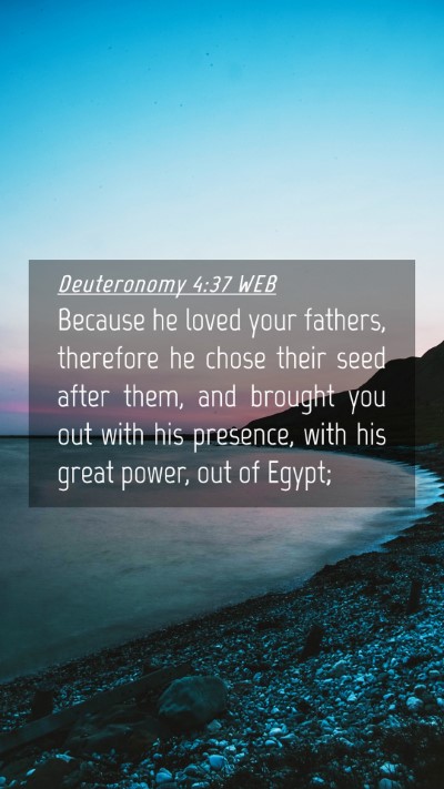 Picture 04 - Deuteronomy 4:37 WEB Mobile Phone Wallpaper - Because he loved your fathers, therefore he chose - Mobile Bible Verse Wallpaper