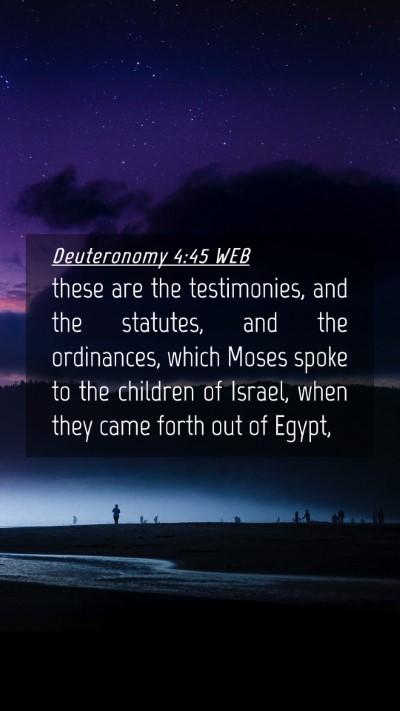 Picture 04 - Deuteronomy 4:45 WEB Mobile Phone Wallpaper - these are the testimonies, and the statutes, and - Mobile Bible Verse Wallpaper
