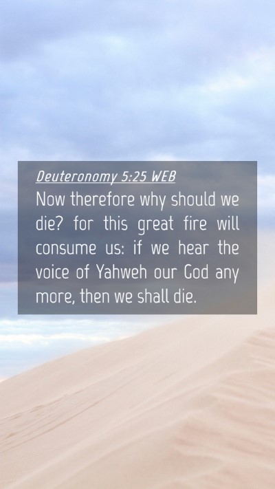 Picture 04 - Deuteronomy 5:25 WEB Mobile Phone Wallpaper - Now therefore why should we die? for this great - Mobile Bible Verse Wallpaper
