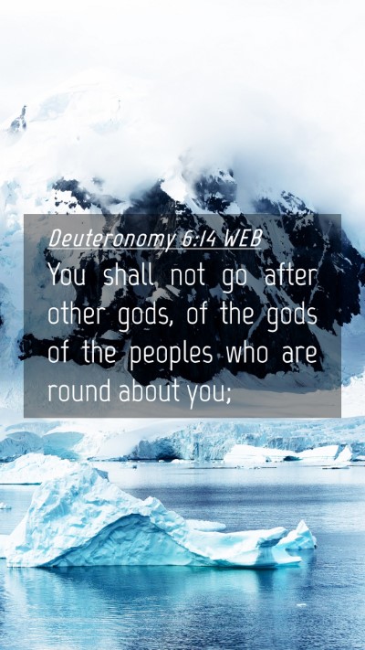 Picture 04 - Deuteronomy 6:14 WEB Mobile Phone Wallpaper - You shall not go after other gods, of the gods of - Mobile Bible Verse Wallpaper