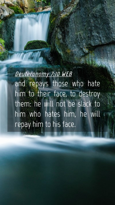 Picture 04 - Deuteronomy 7:10 WEB Mobile Phone Wallpaper - and repays those who hate him to their face, to - Mobile Bible Verse Wallpaper