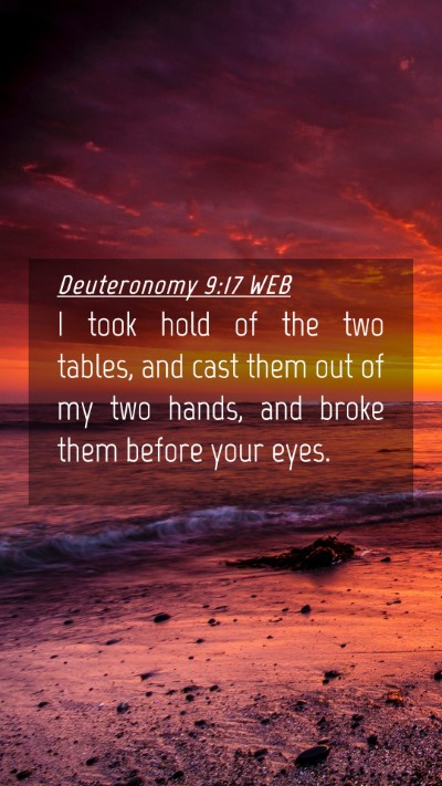 Picture 04 - Deuteronomy 9:17 WEB Mobile Phone Wallpaper - I took hold of the two tables, and cast them out - Mobile Bible Verse Wallpaper