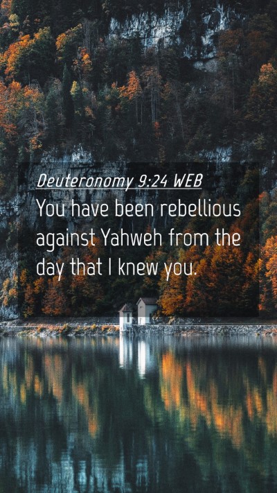 Picture 04 - Deuteronomy 9:24 WEB Mobile Phone Wallpaper - You have been rebellious against Yahweh from the - Mobile Bible Verse Wallpaper