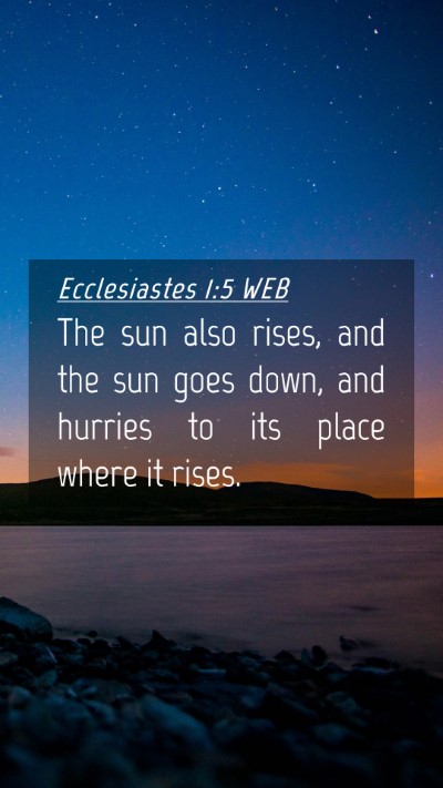Picture 04 - Ecclesiastes 1:5 WEB Mobile Phone Wallpaper - The sun also rises, and the sun goes down, and - Mobile Bible Verse Wallpaper
