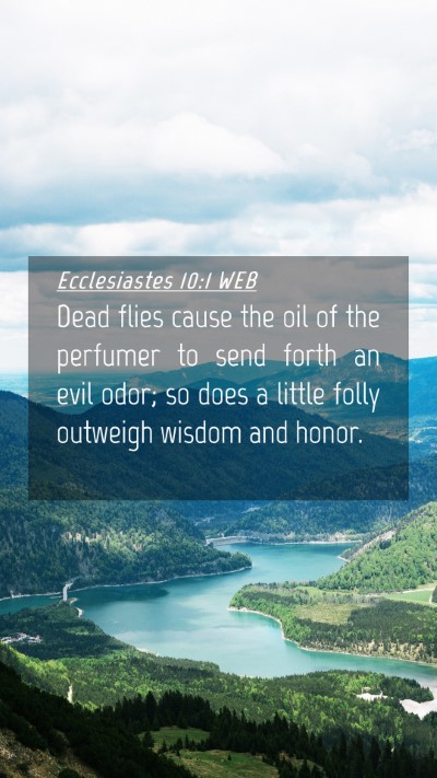 Picture 04 - Ecclesiastes 10:1 WEB Mobile Phone Wallpaper - Dead flies cause the oil of the perfumer to send - Mobile Bible Verse Wallpaper