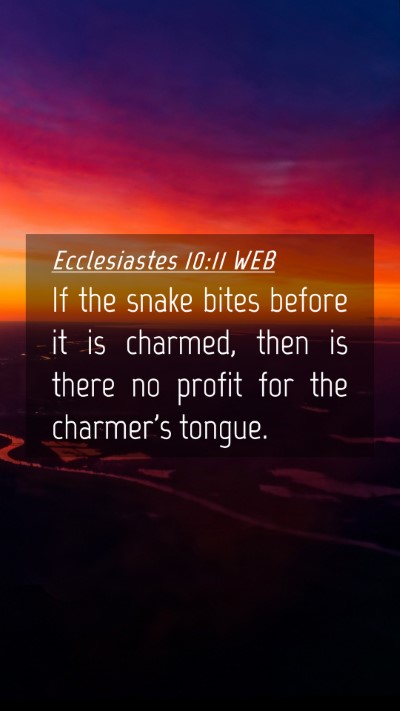 Picture 04 - Ecclesiastes 10:11 WEB Mobile Phone Wallpaper - If the snake bites before it is charmed, then is - Mobile Bible Verse Wallpaper