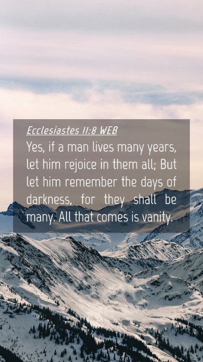 Picture 04 - Ecclesiastes 11:8 WEB Mobile Phone Wallpaper - Yes, if a man lives many years, let him rejoice - Mobile Bible Verse Wallpaper