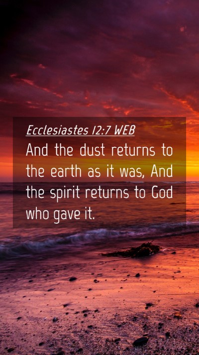 Picture 04 - Ecclesiastes 12:7 WEB Mobile Phone Wallpaper - And the dust returns to the earth as it was, And - Mobile Bible Verse Wallpaper