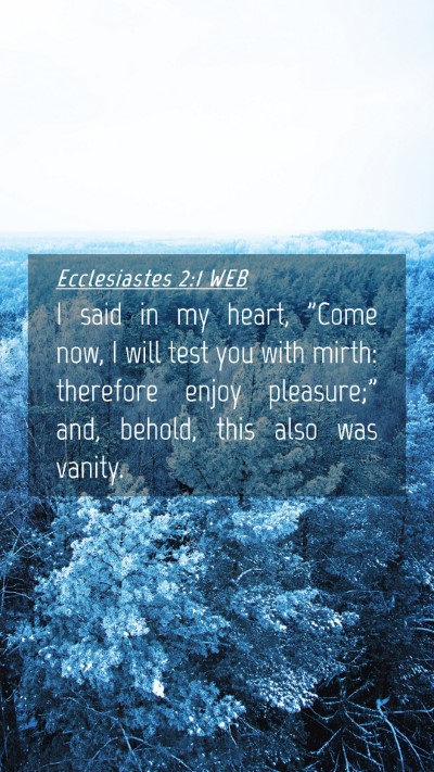 Picture 04 - Ecclesiastes 2:1 WEB Mobile Phone Wallpaper - I said in my heart, 