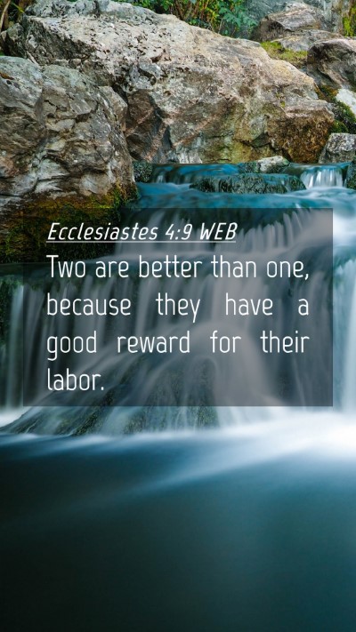 Picture 04 - Ecclesiastes 4:9 WEB Mobile Phone Wallpaper - Two are better than one, because they have a good - Mobile Bible Verse Wallpaper