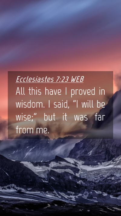 Picture 04 - Ecclesiastes 7:23 WEB Mobile Phone Wallpaper - All this have I proved in wisdom. I said, 