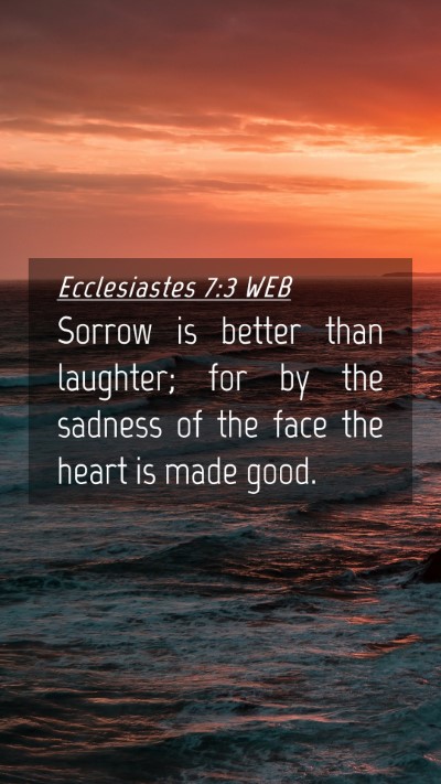 Picture 04 - Ecclesiastes 7:3 WEB Mobile Phone Wallpaper - Sorrow is better than laughter; for by the - Mobile Bible Verse Wallpaper