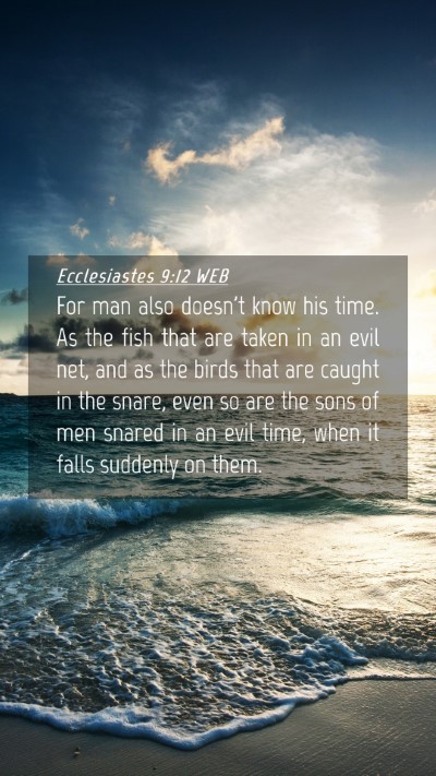Picture 04 - Ecclesiastes 9:12 WEB Mobile Phone Wallpaper - For man also doesn't know his time. As the fish - Mobile Bible Verse Wallpaper
