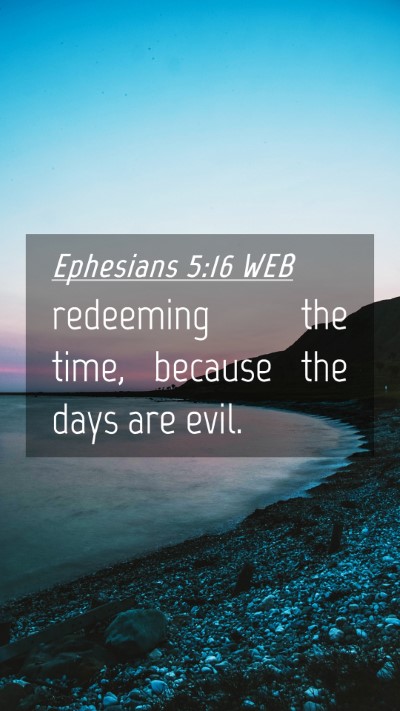 Picture 04 - Ephesians 5:16 WEB Mobile Phone Wallpaper - redeeming the time, because the days are - Mobile Bible Verse Wallpaper